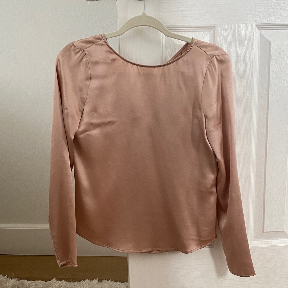Reformation Blush Satin Blouse